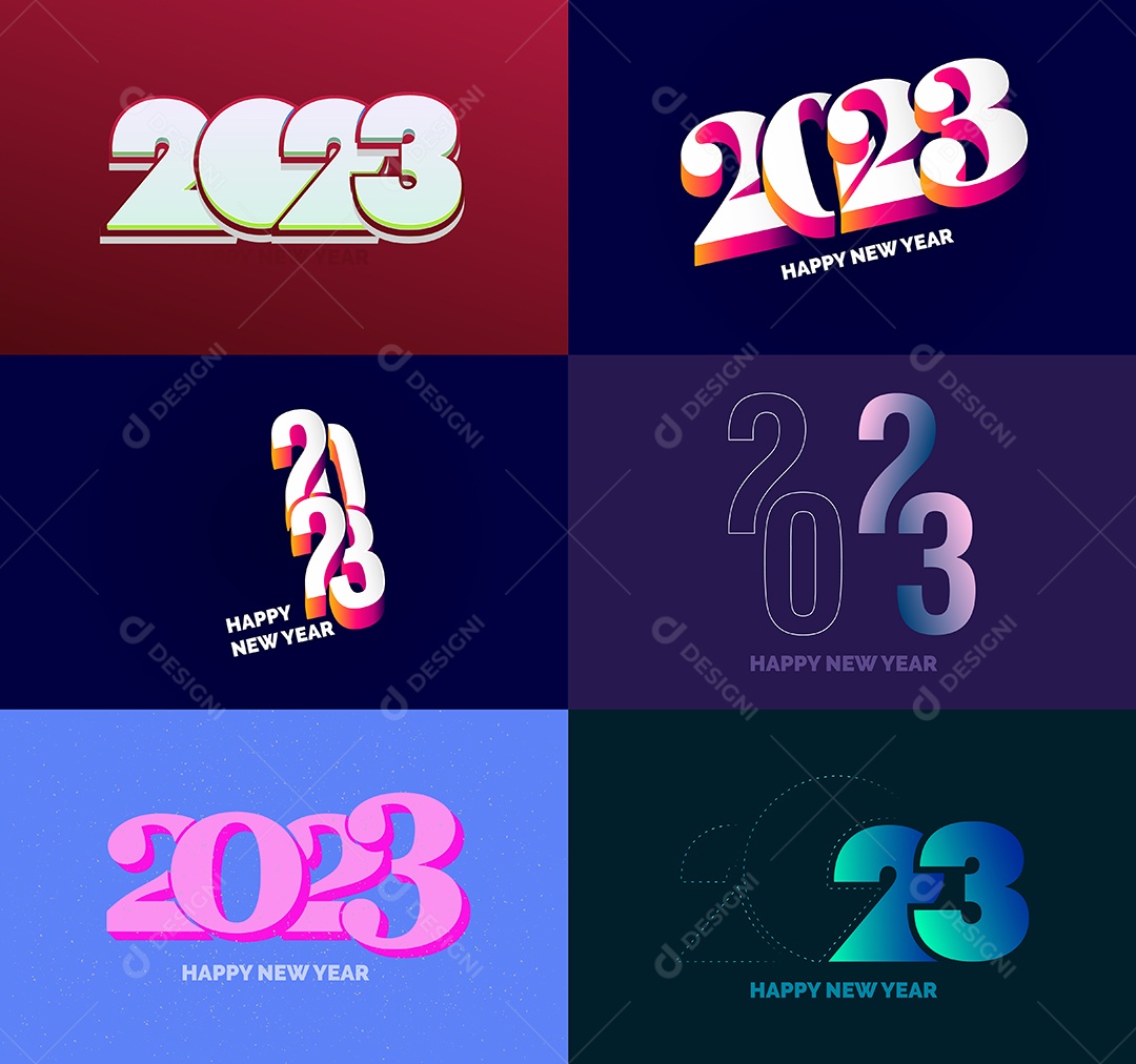 Conjunto De Logotipos 2023 Vetor EPS