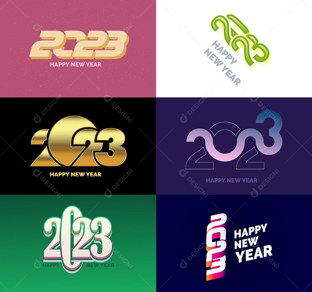 Conjunto De Logotipos 2023 Vetor EPS