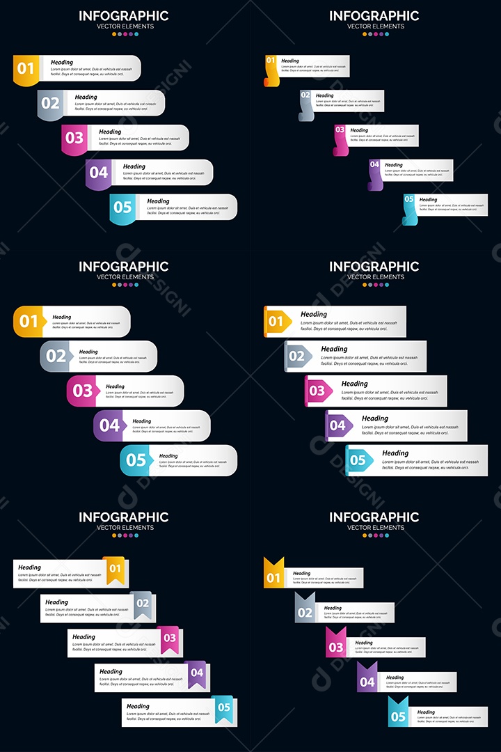 Pacote de Infográficos Vetoriais Vetor EPS