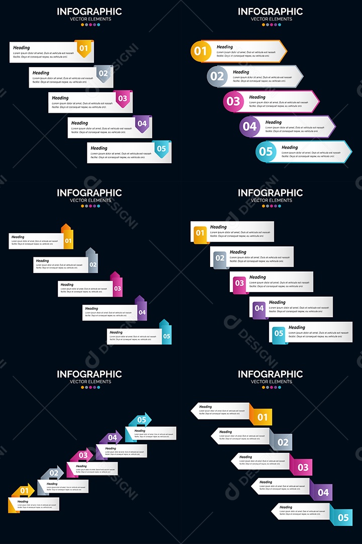 Pacote de Infográficos Vetoriais Vetor EPS