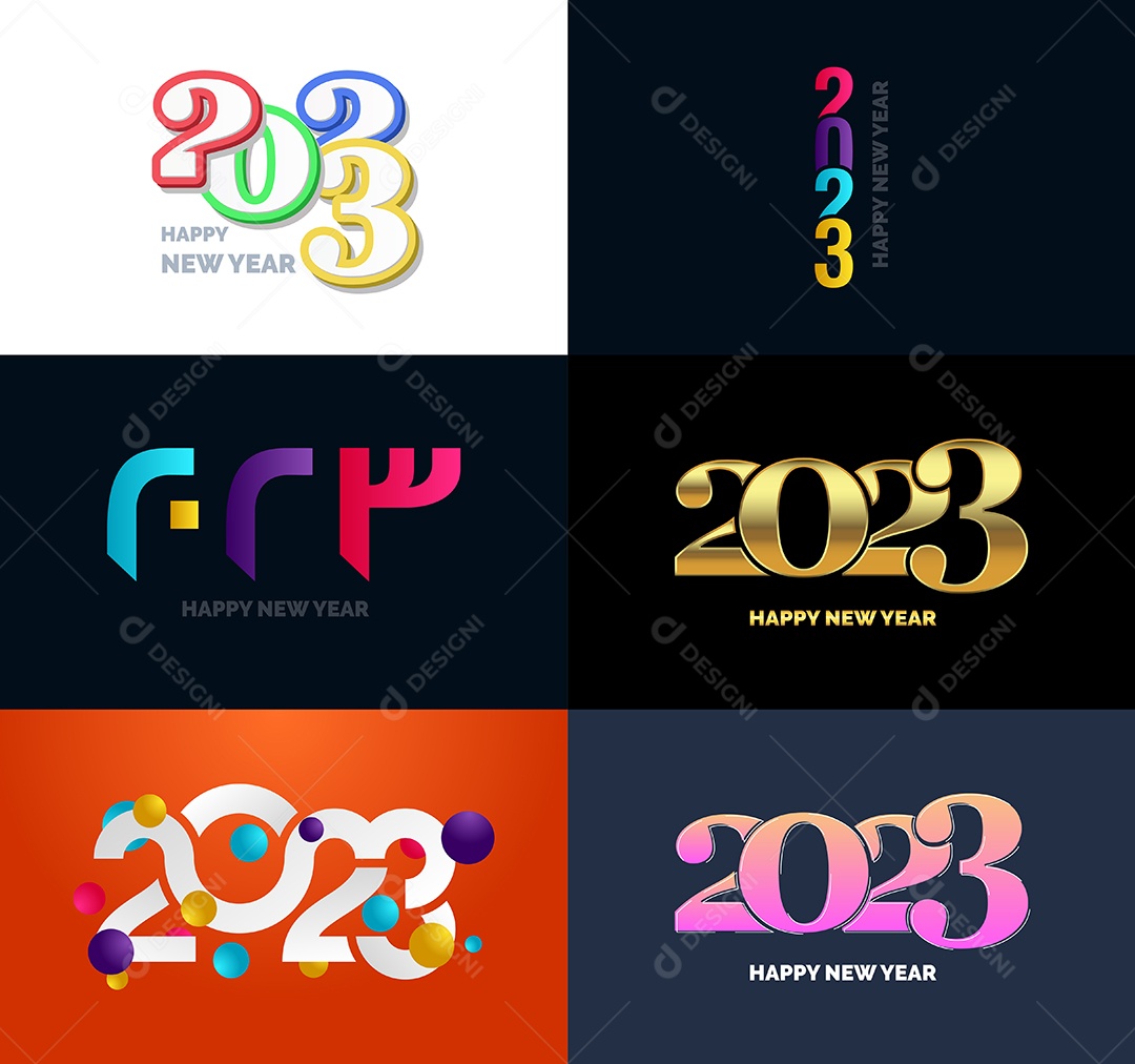 Conjunto De Logotipos 2023 Vetor EPS