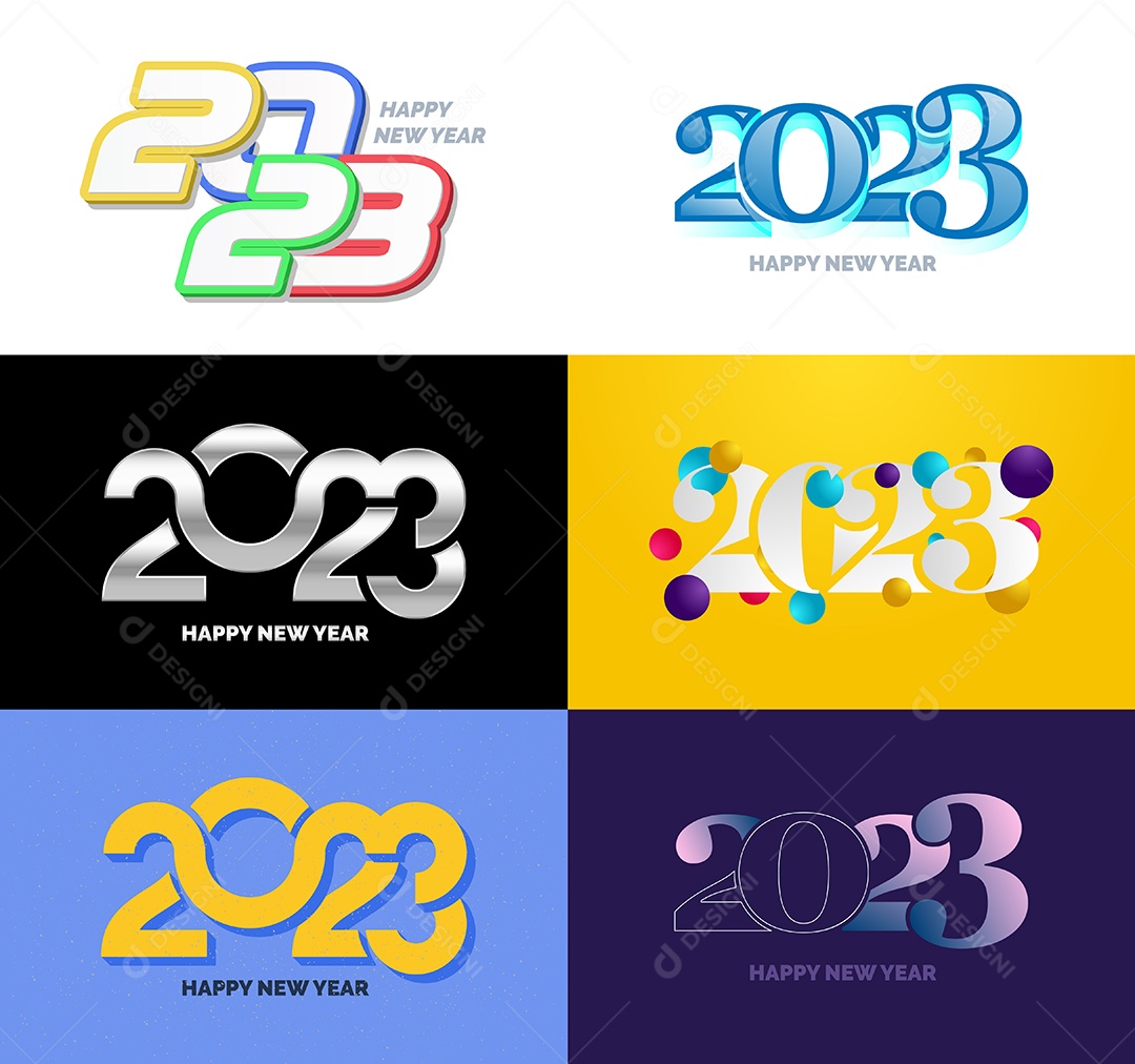 Conjunto De Logotipos 2023 Vetor EPS