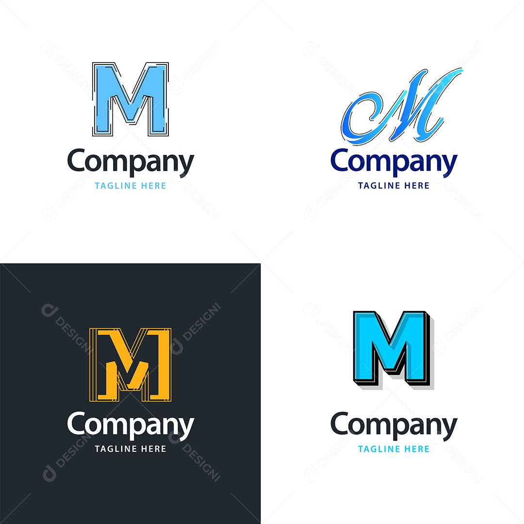 Logo M Personalizada Logotipos Modernos EPS