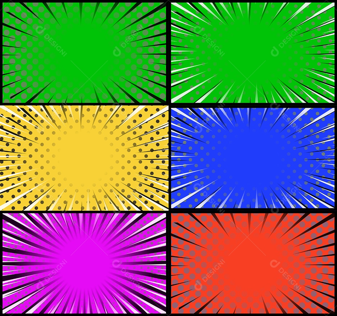 Fundo De Quadrinhos Coloridos Vetor EPS