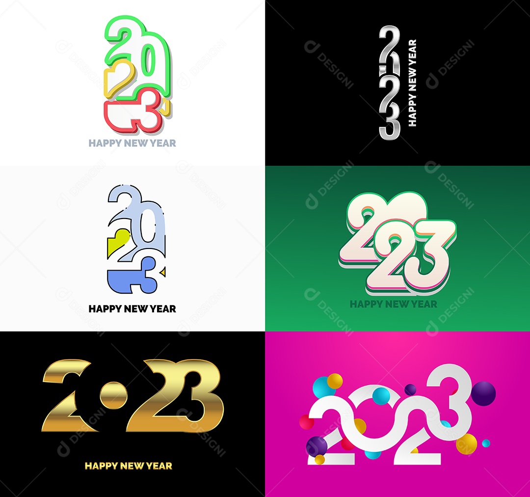 Conjunto De Logotipos 2023 Vetor EPS