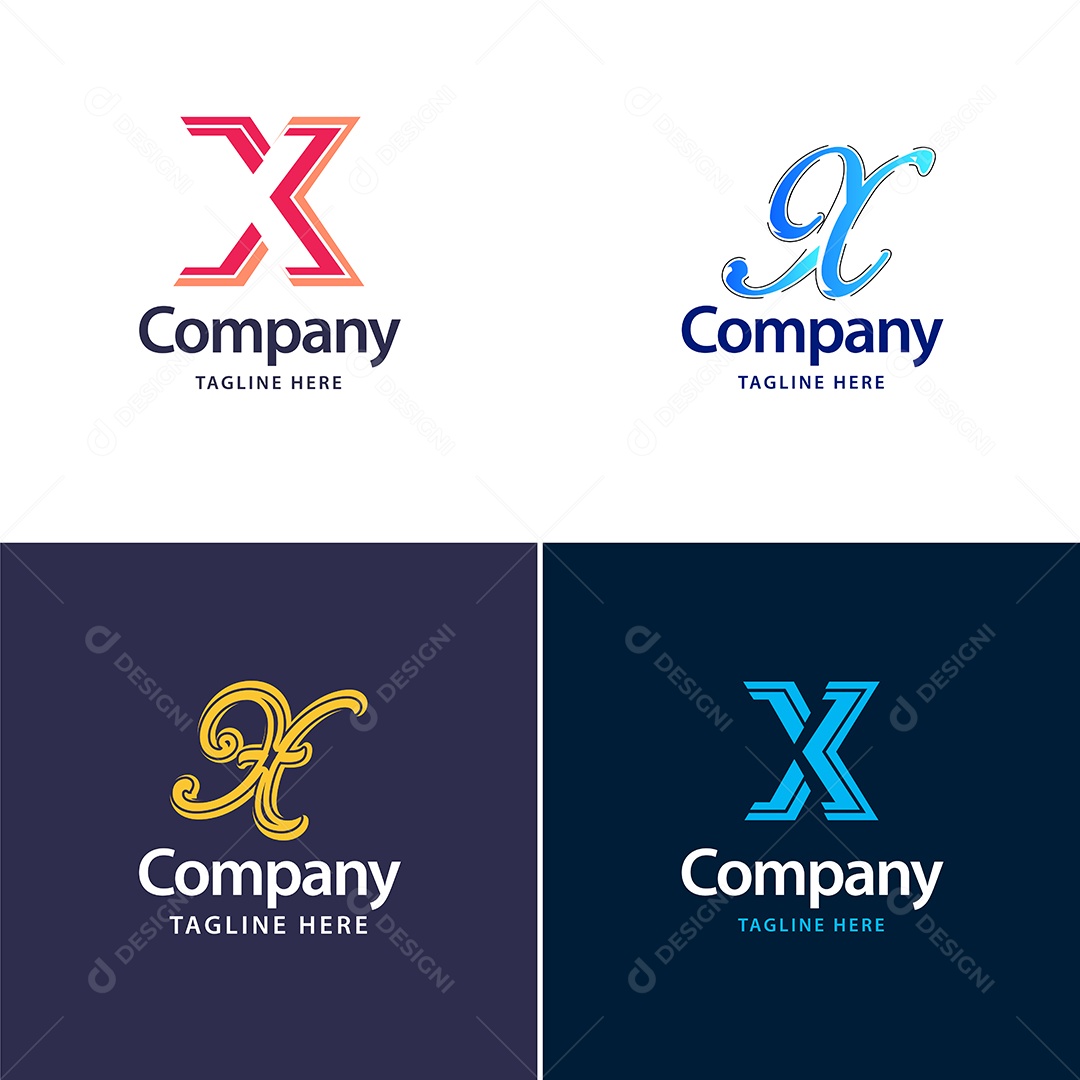 Logo X Personalizada Logotipos Modernos EPS