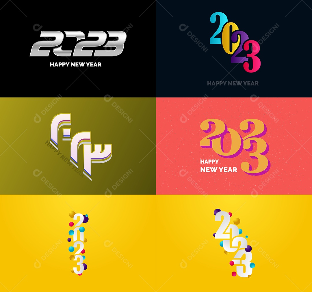 Conjunto De Logotipos 2023 Vetor EPS