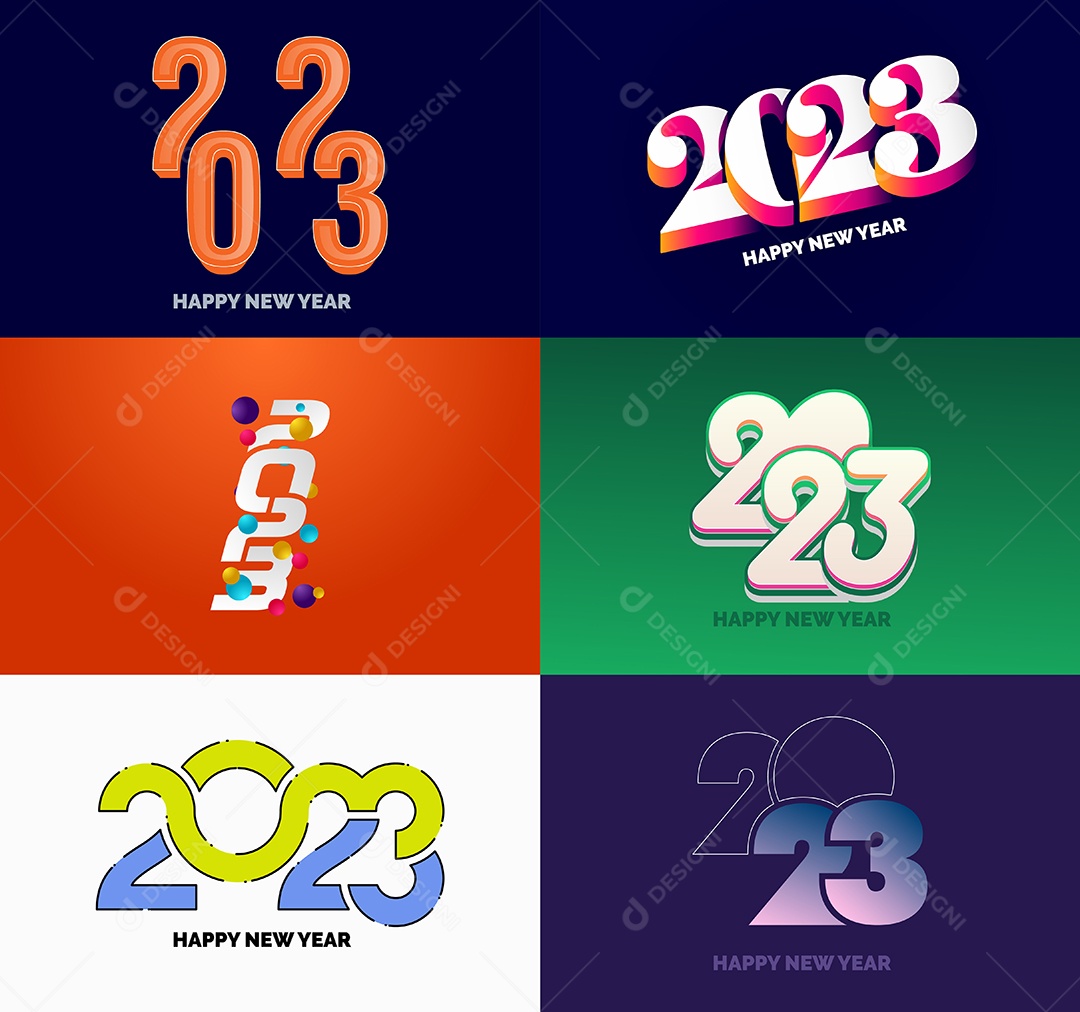 Conjunto De Logotipos 2023 Vetor EPS