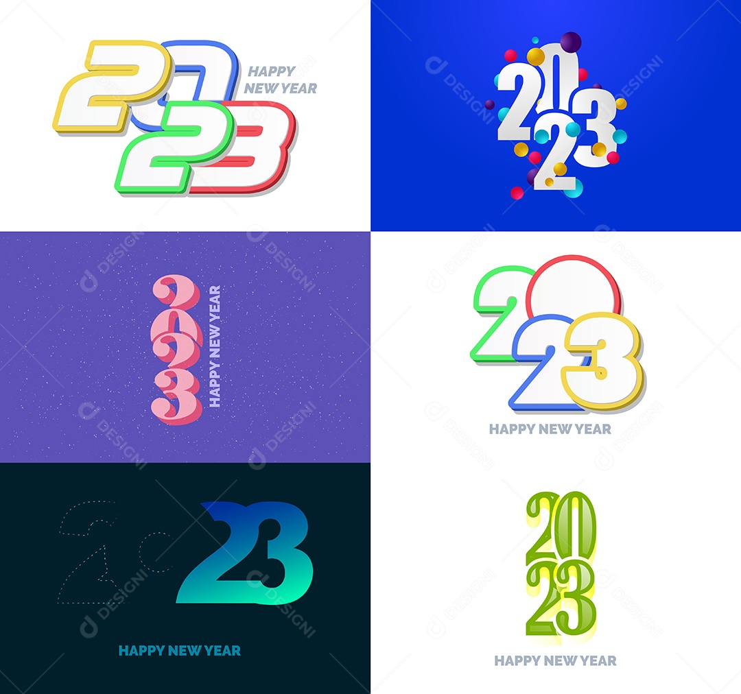 Conjunto De Logotipos 2023 Vetor EPS