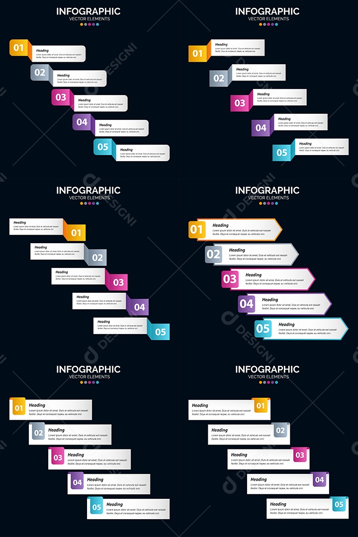 Pacote de Infográficos Vetoriais Vetor EPS