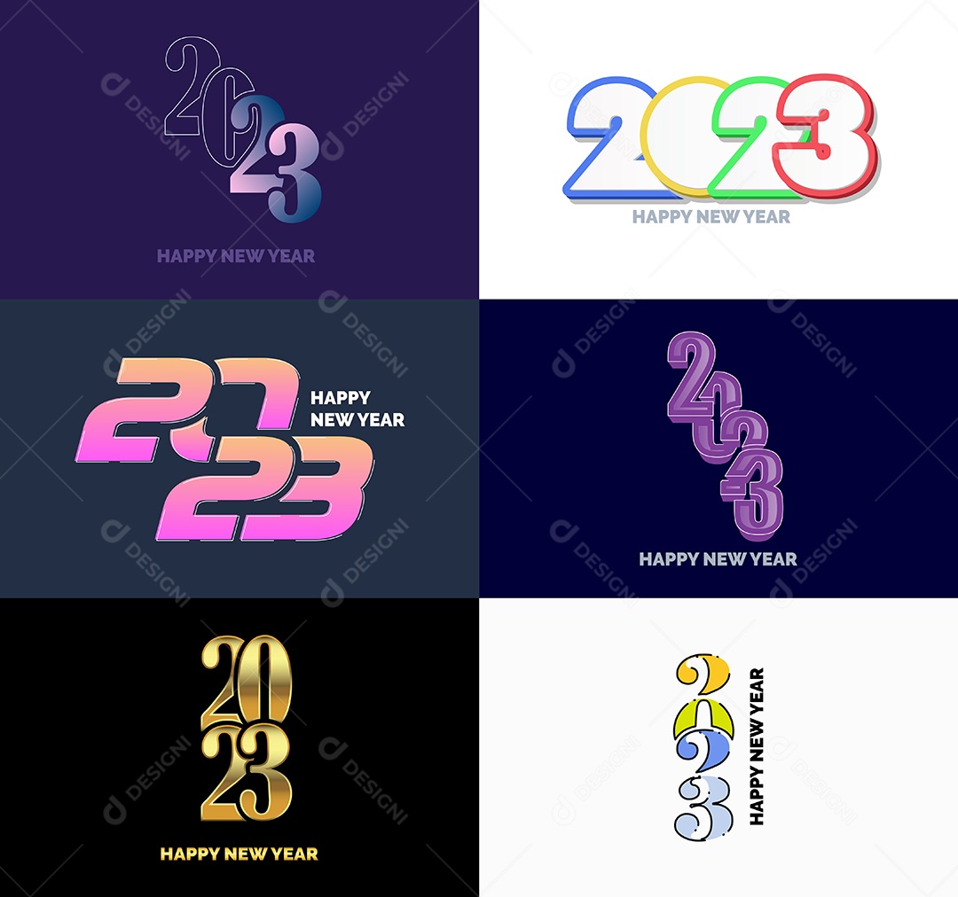 Conjunto De Logotipos 2023 Vetor EPS