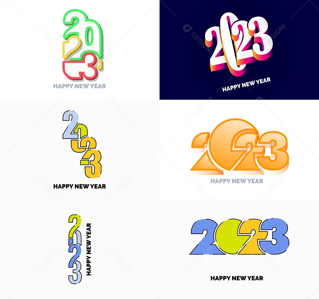 Conjunto De Logotipos 2023 Vetor EPS