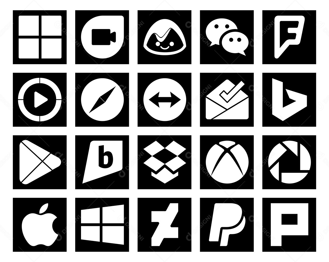 Pacote De Ícones De Redes Sociais Vetor EPS