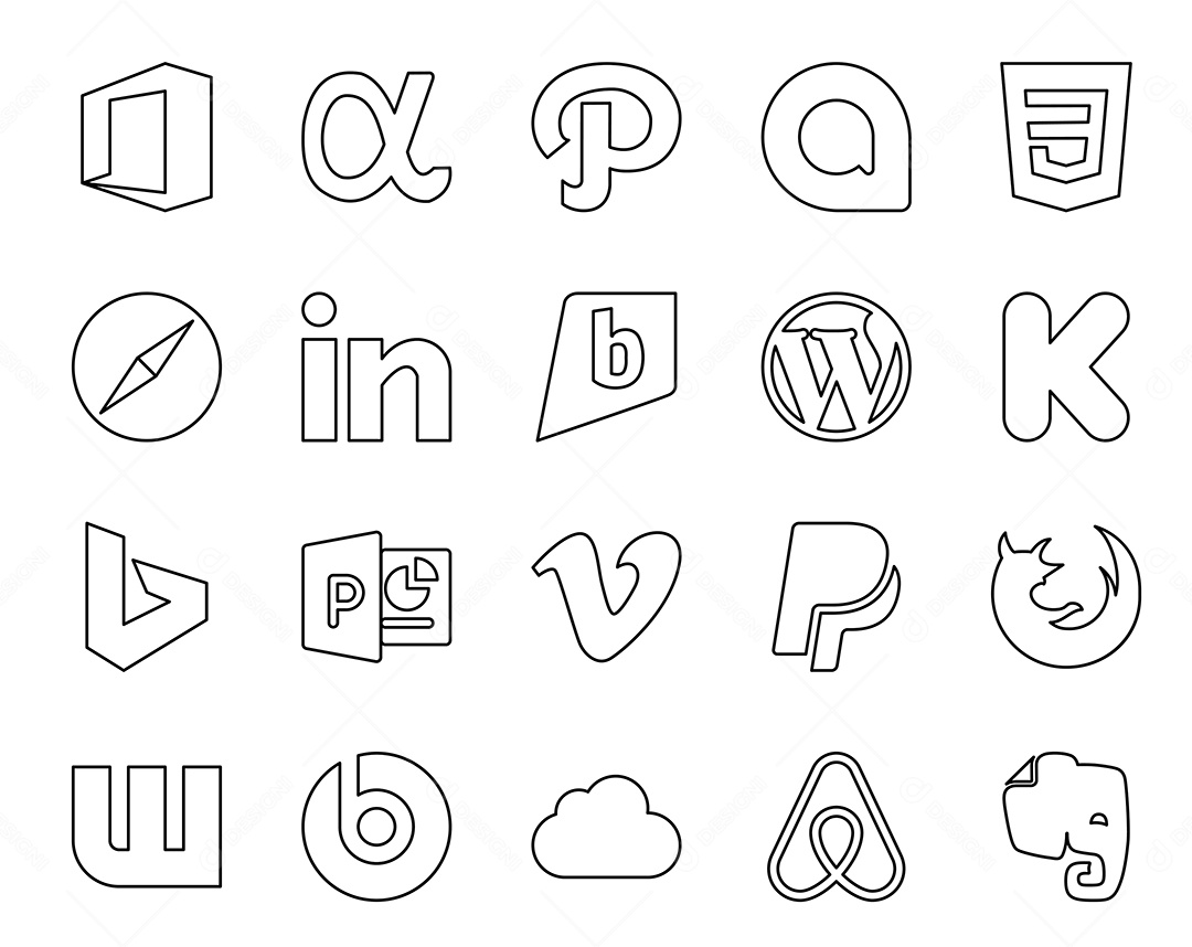 Pacote De Ícones De Redes Sociais Vetor EPS