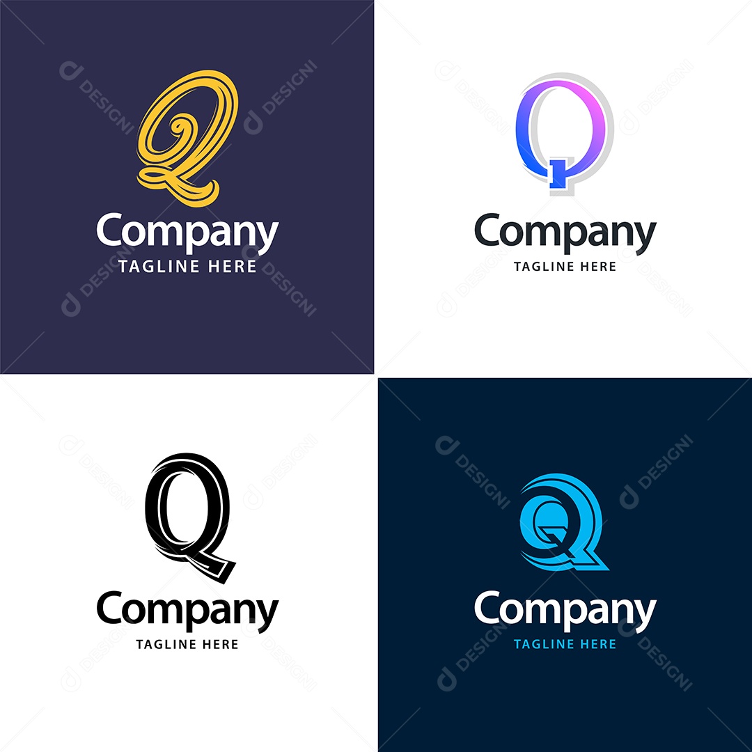 Logo Q Personalizada Logotipos Modernos EPS