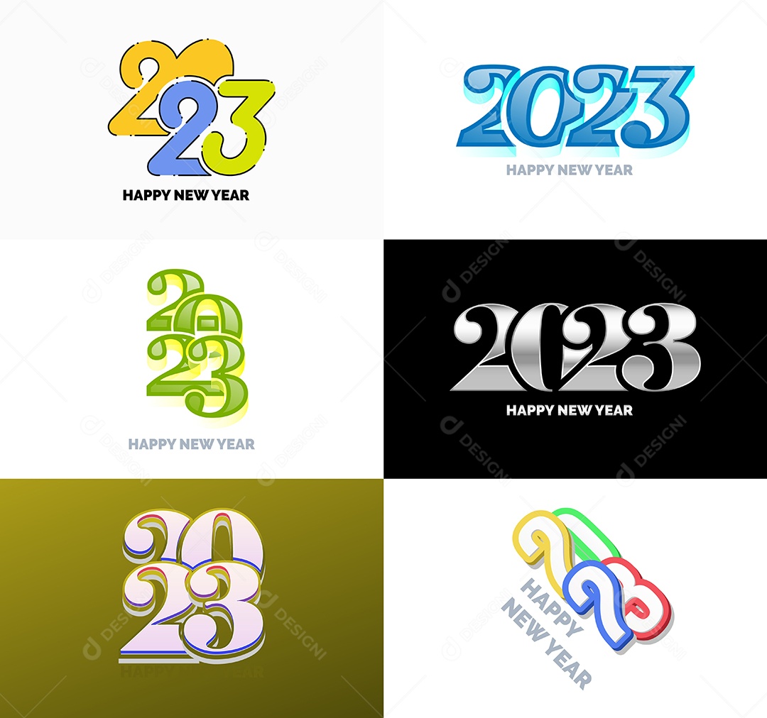Conjunto De Logotipos 2023 Vetor EPS