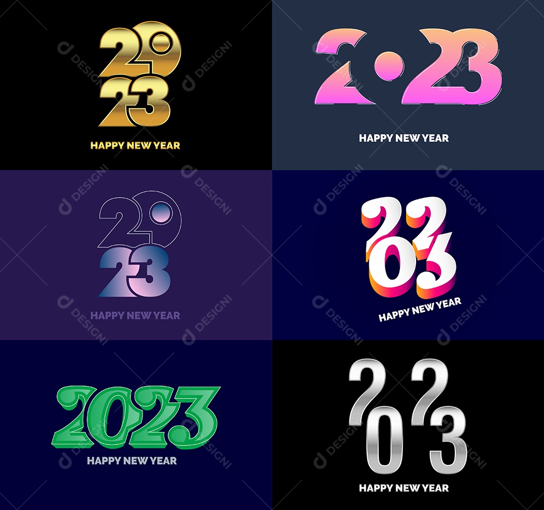 Símbolos de Feliz Ano Novo de 2023 Vetor EPS