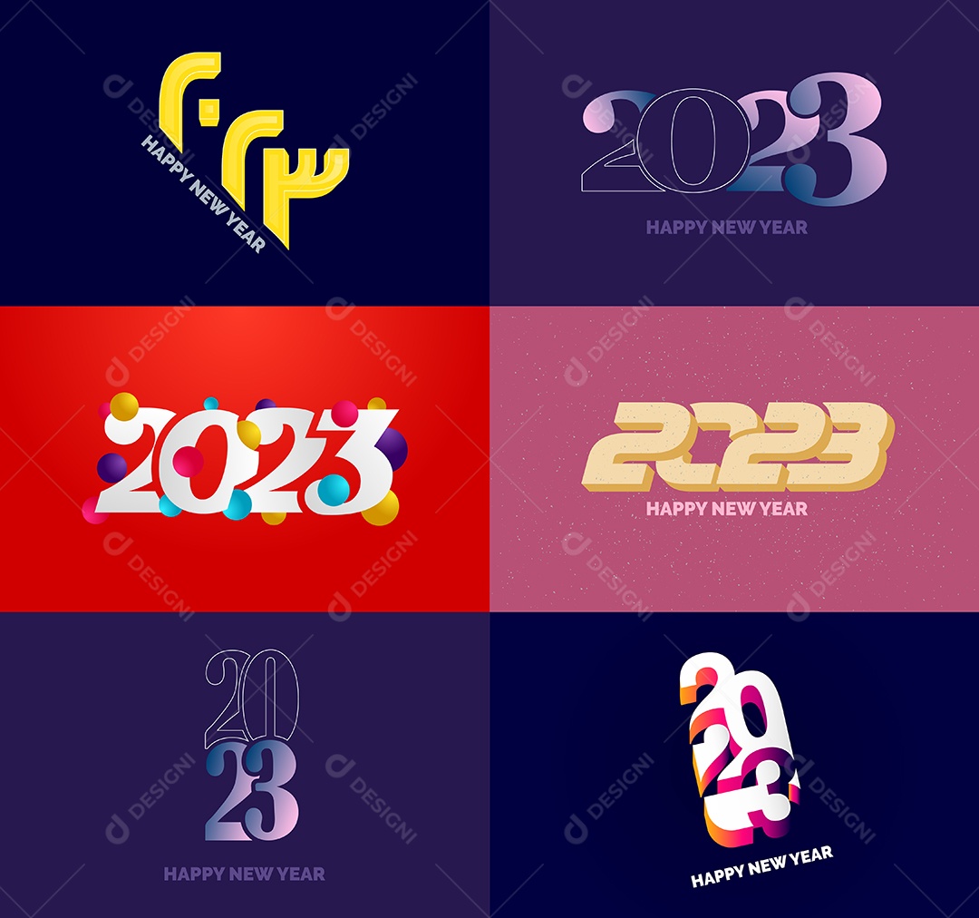 Símbolos de Feliz Ano Novo de 2023 Vetor EPS