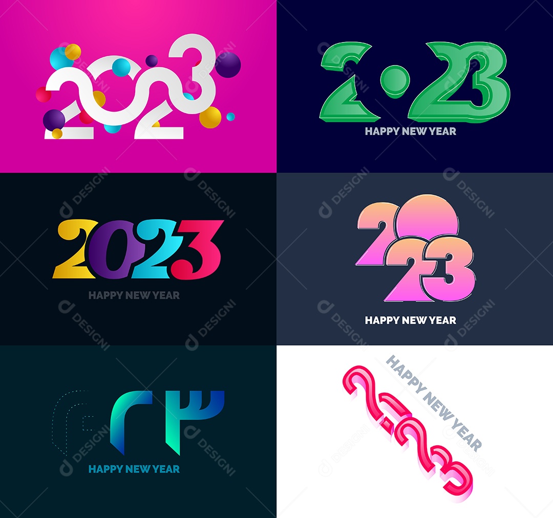 Símbolos de Feliz Ano Novo de 2023 Vetor EPS