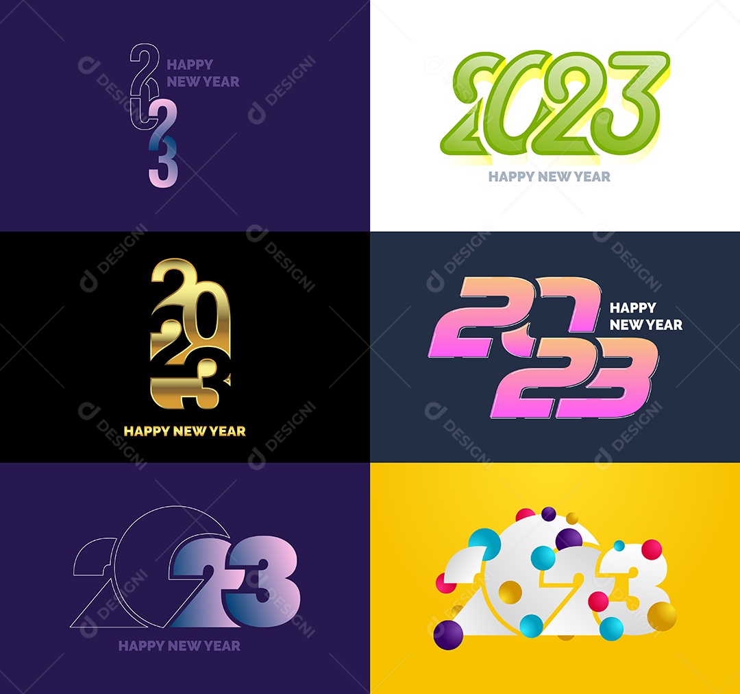 Símbolos de Feliz Ano Novo de 2023 Vetor EPS