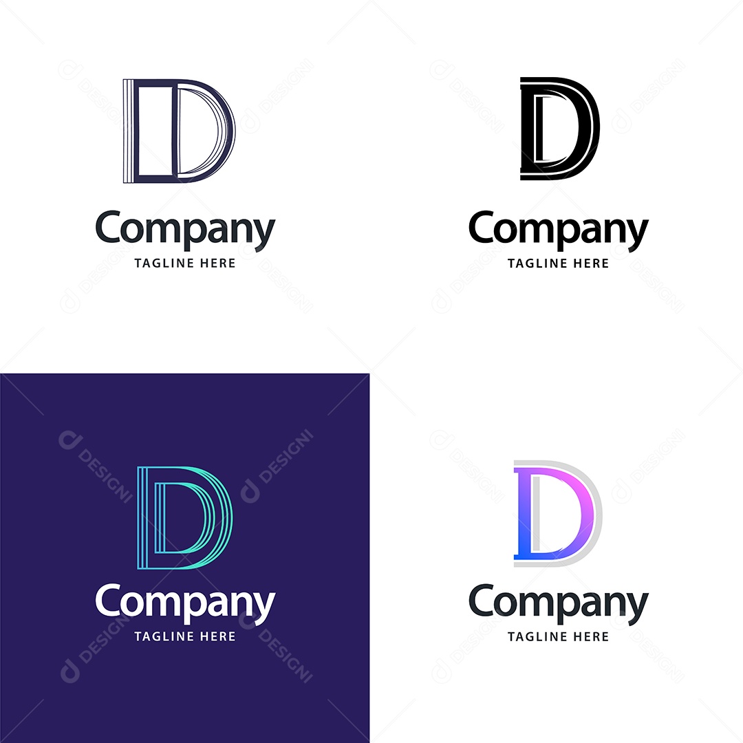 Logo D Personalizada Logotipos Modernos Vetor EPS