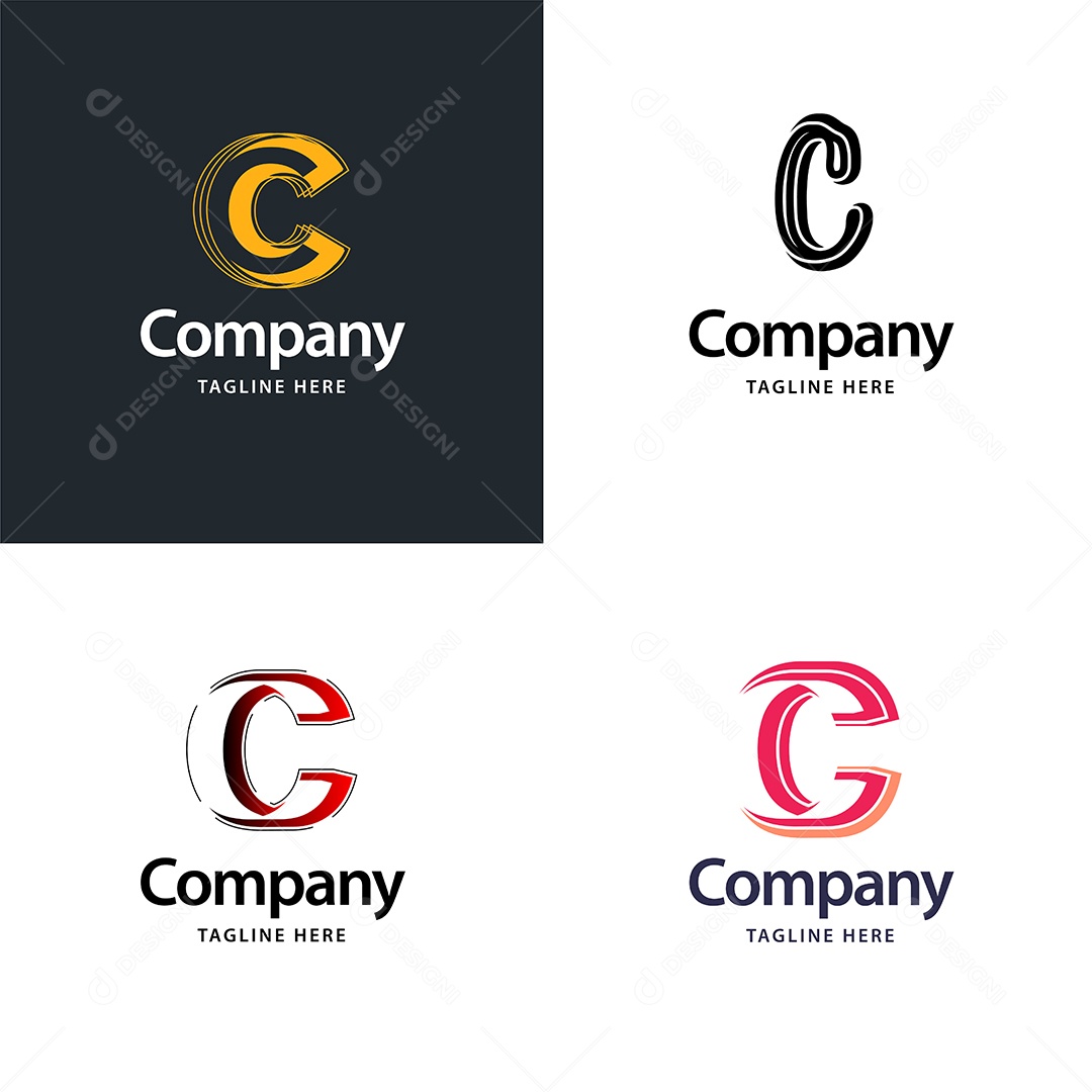 Logo C Personalizada Logotipos Modernos Vetor EPS