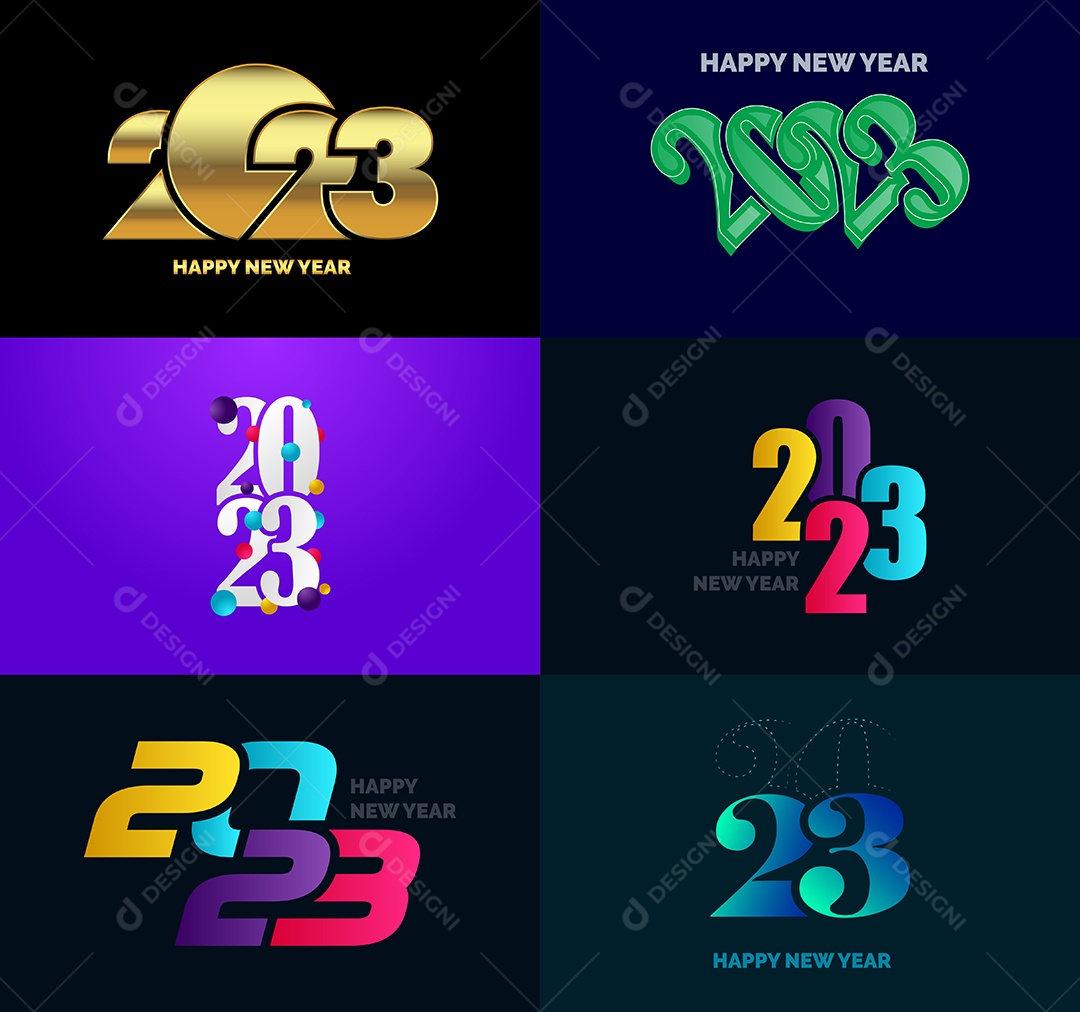 Símbolos de Feliz Ano Novo de 2023 Vetor EPS