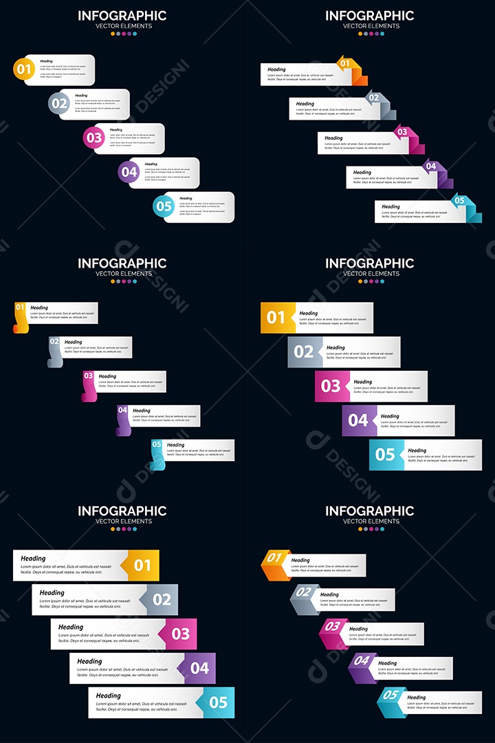 Pacote de Infográficos Vetoriais Vetor EPS