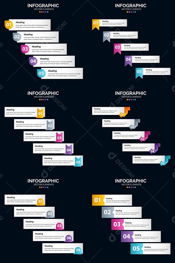 Pacote de Infográficos Vetoriais Vetor EPS