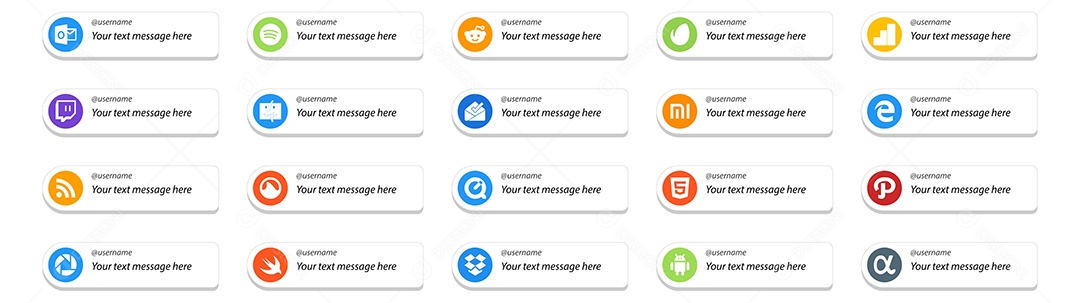 Pacote de ícones de Redes Sociais Vetor EPS