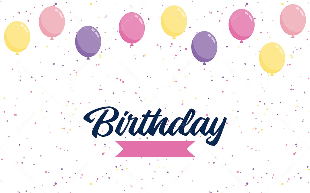 Texto de Feliz Aniversário Vetores EPS