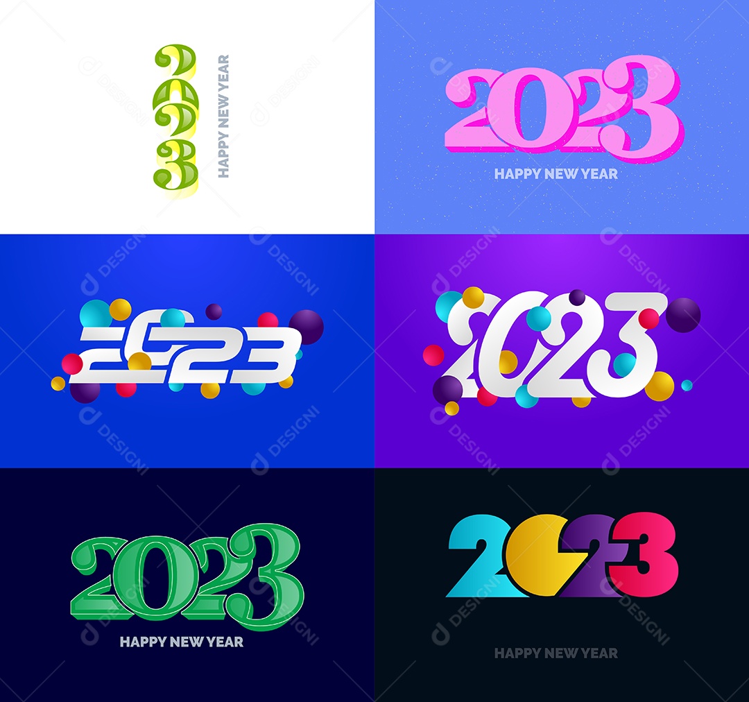 Símbolos de Feliz Ano Novo de 2023 Vetor EPS