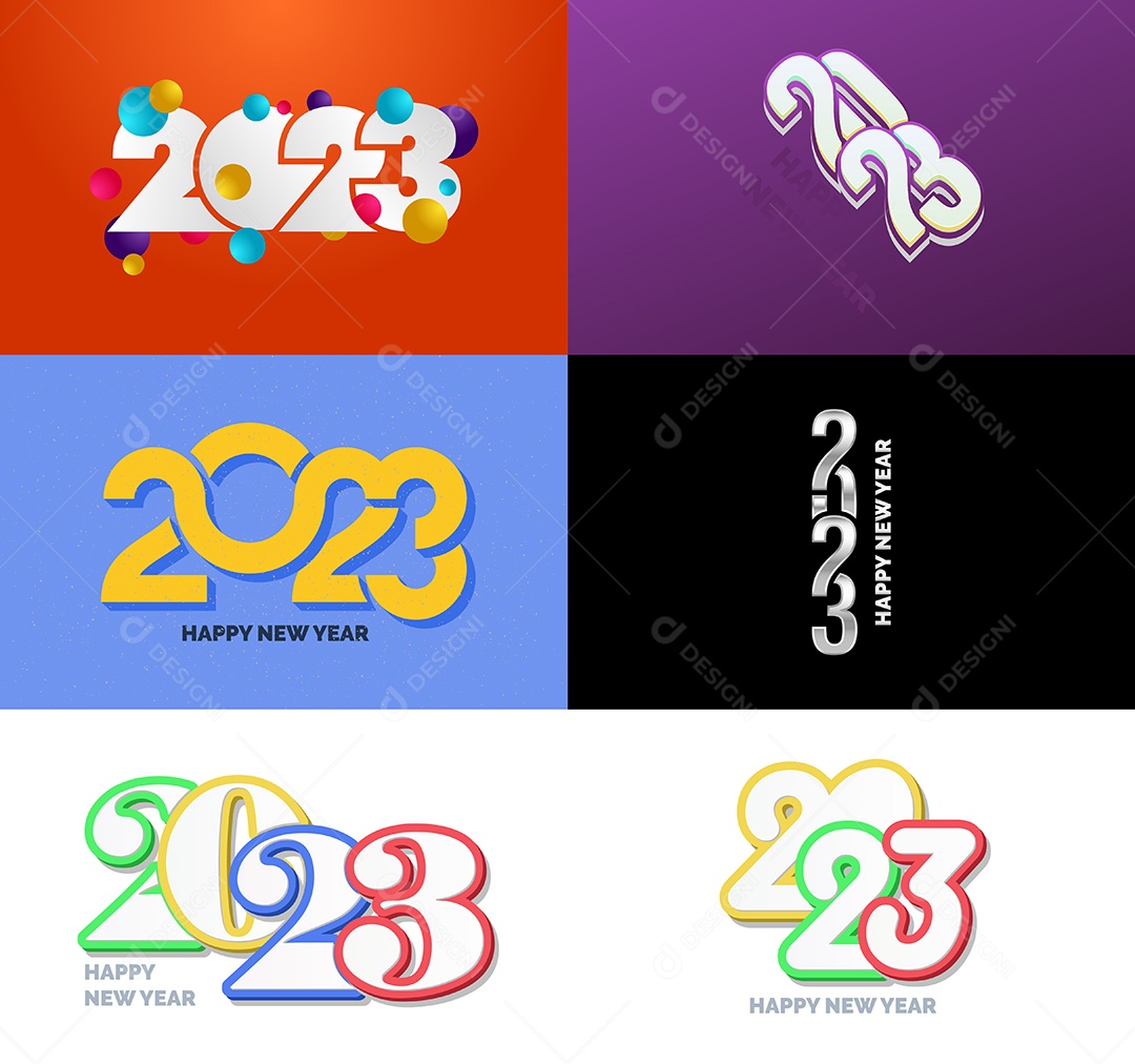 Símbolos de Feliz Ano Novo de 2023 Vetor EPS