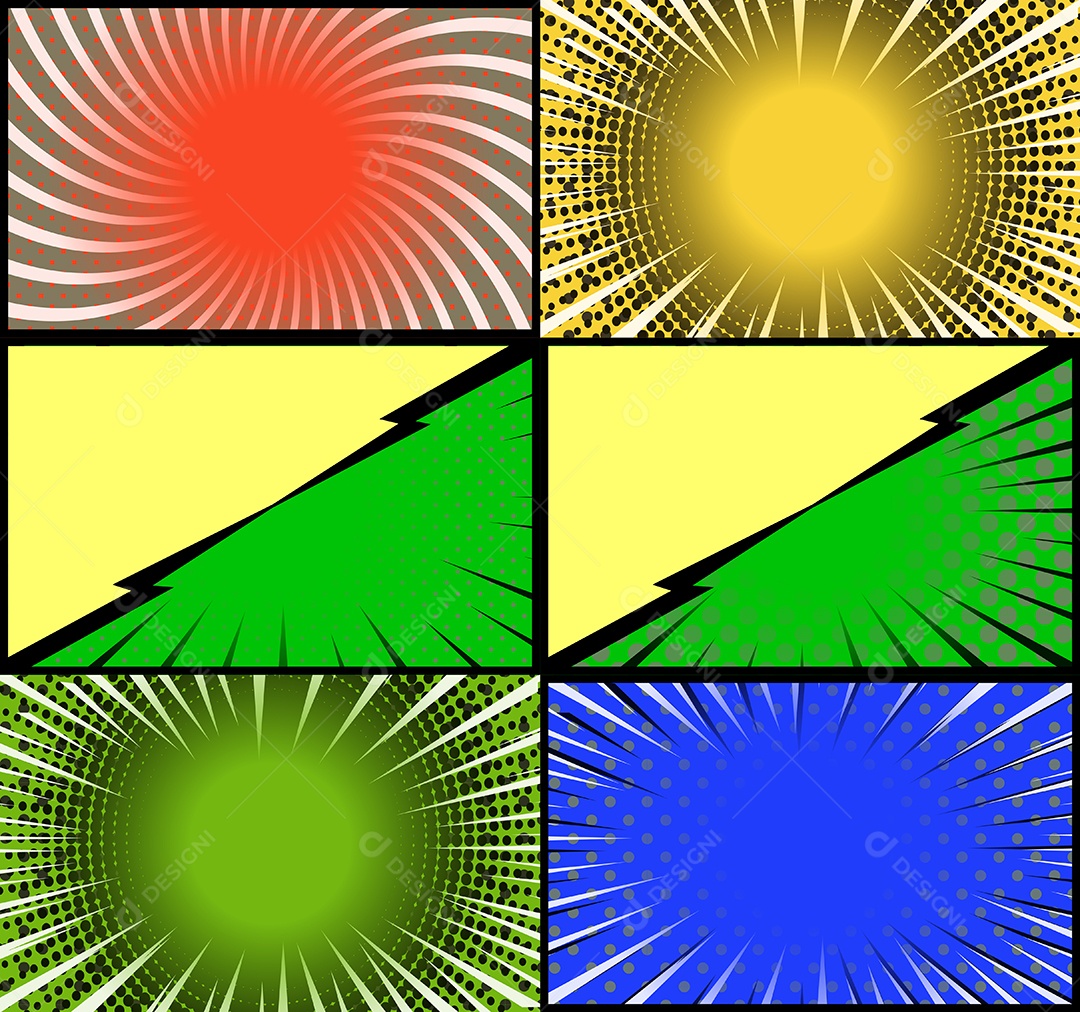 Vetor Retrô de Fundo em Quadrinhos Coloridos Vetor EPS