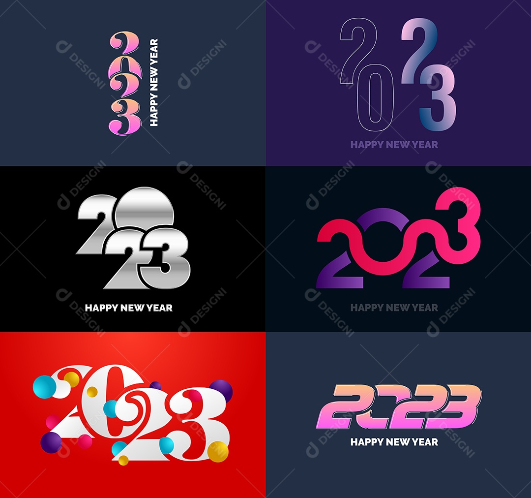 Símbolos de Feliz Ano Novo de 2023 Vetor EPS