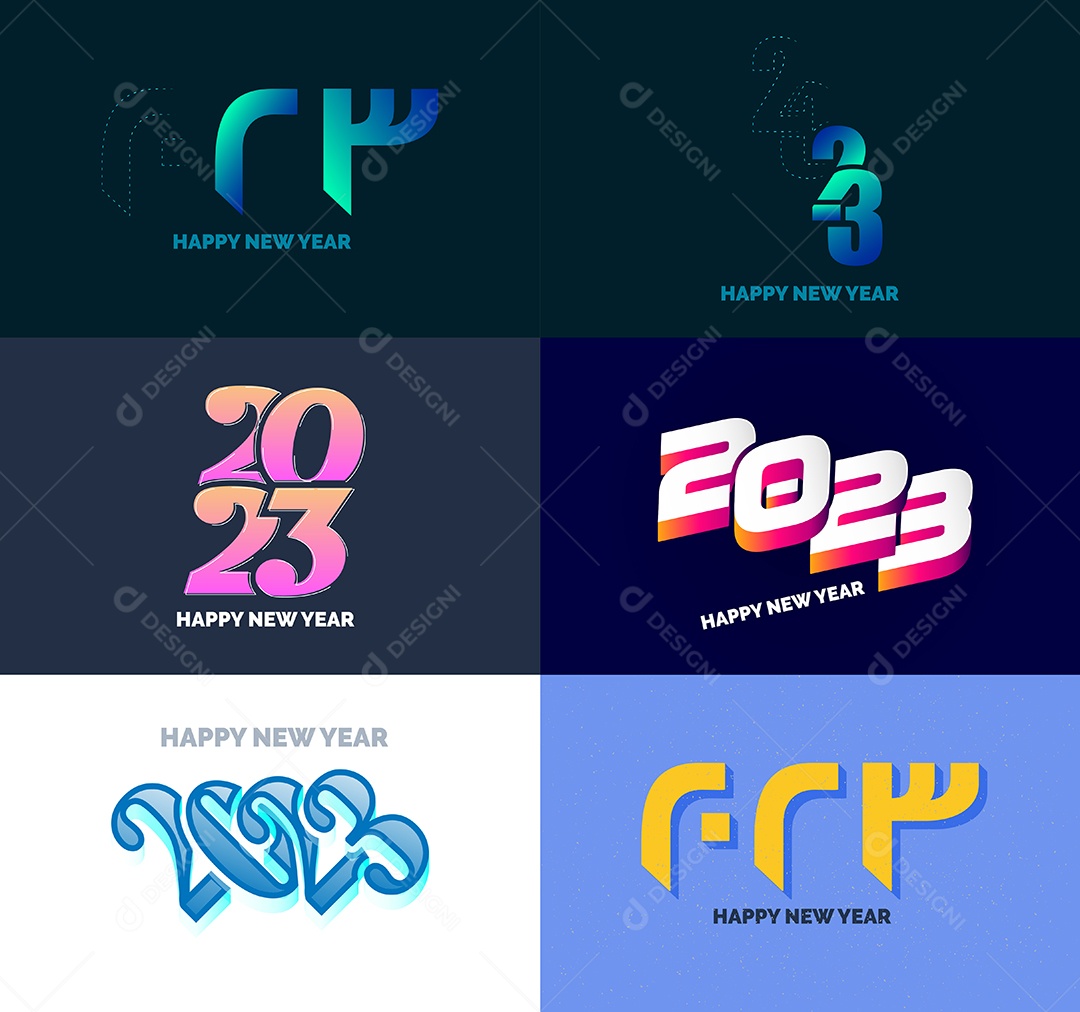 Símbolos de Feliz Ano Novo de 2023 Vetor EPS