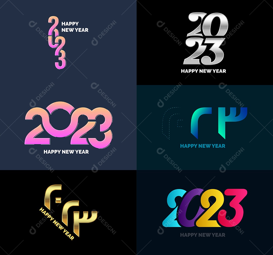 Símbolos de Feliz Ano Novo de 2023 Vetor EPS