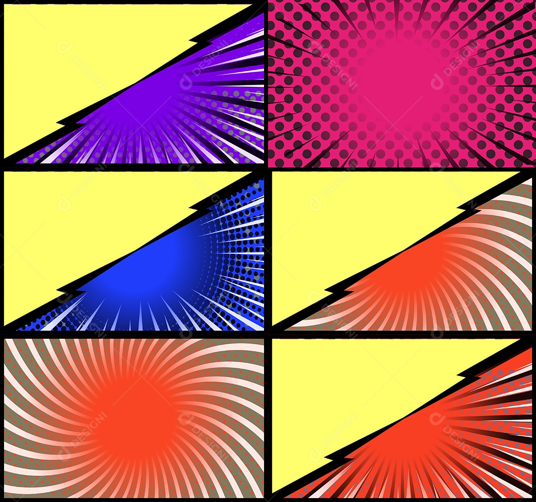 Vetor Retrô de Fundo em Quadrinhos Coloridos Vetor EPS