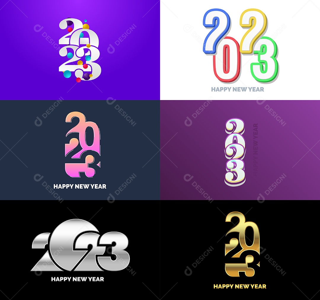 Símbolos de Feliz Ano Novo de 2023 Vetor EPS