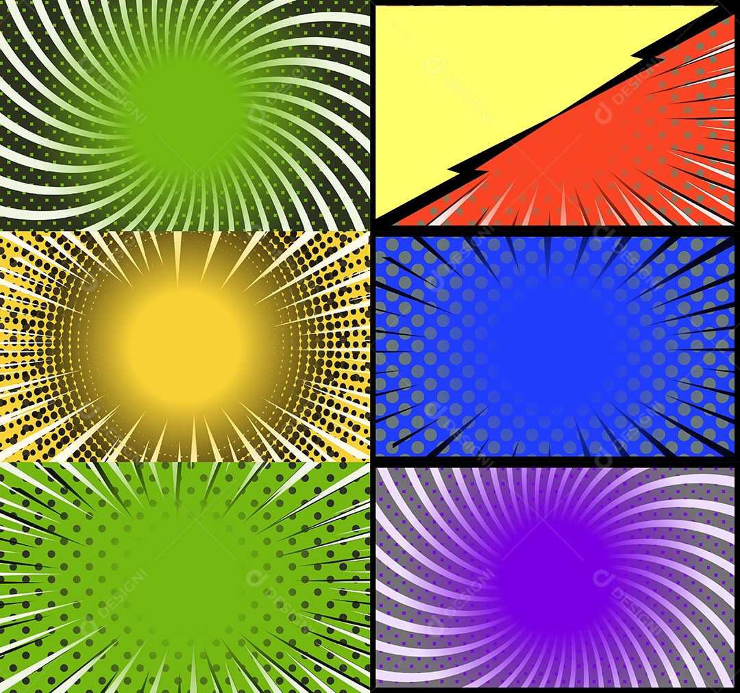 Vetor Retrô de Fundo em Quadrinhos Coloridos Vetor EPS