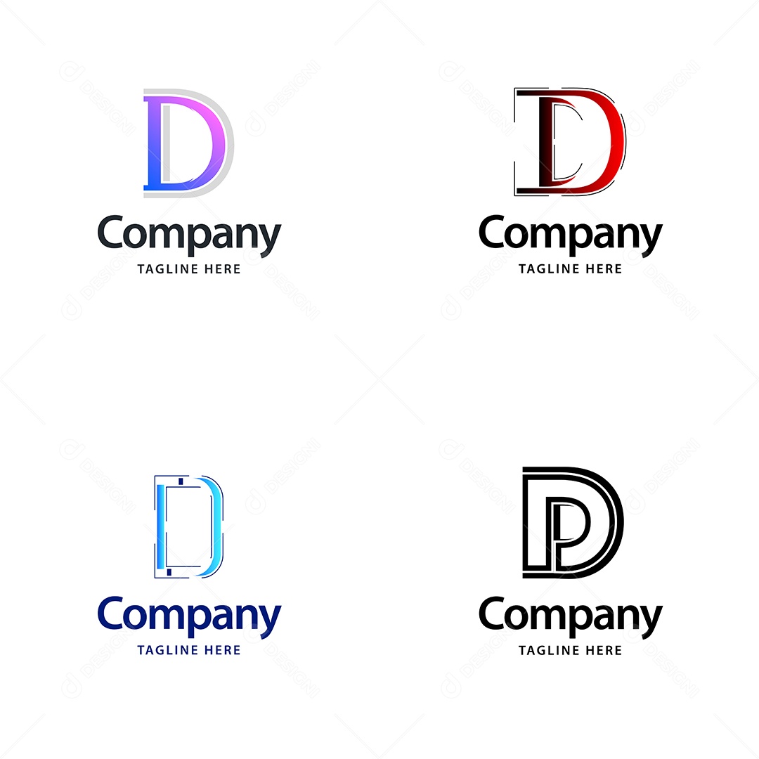 Logo D Personalizada Logotipos Modernos Vetor EPS