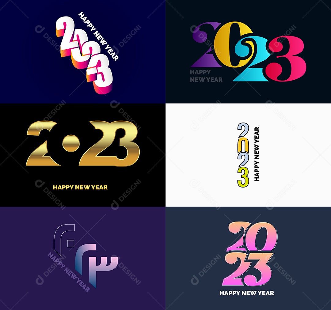 Símbolos de Feliz Ano Novo de 2023 Vetor EPS