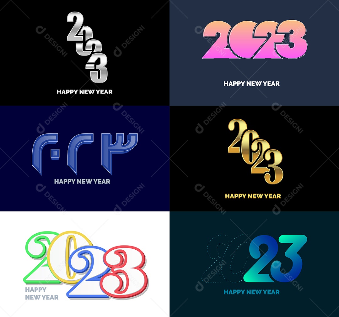 Símbolos de Feliz Ano Novo de 2023 Vetor EPS