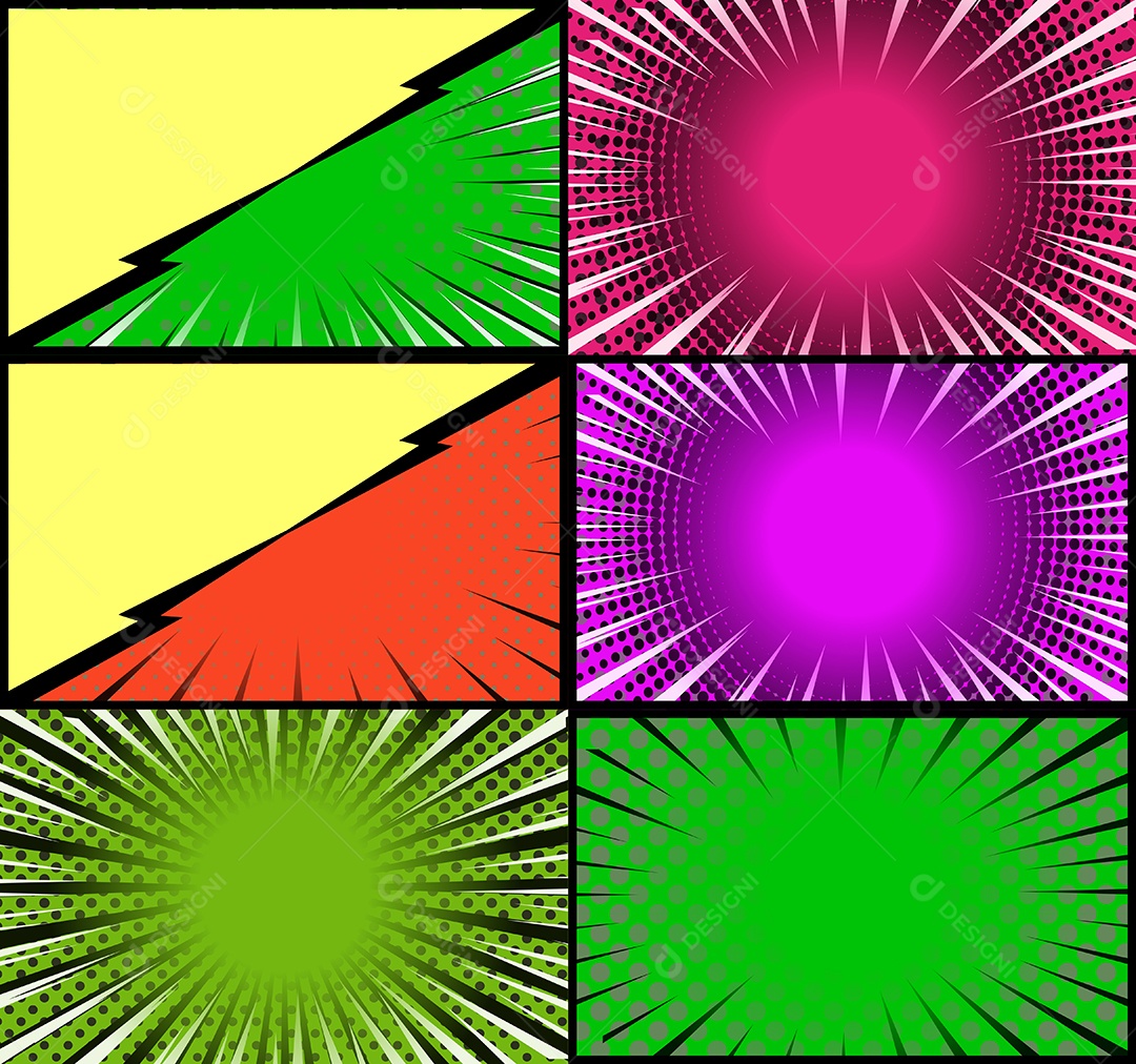 Vetor Retrô de Fundo em Quadrinhos Coloridos Vetor EPS