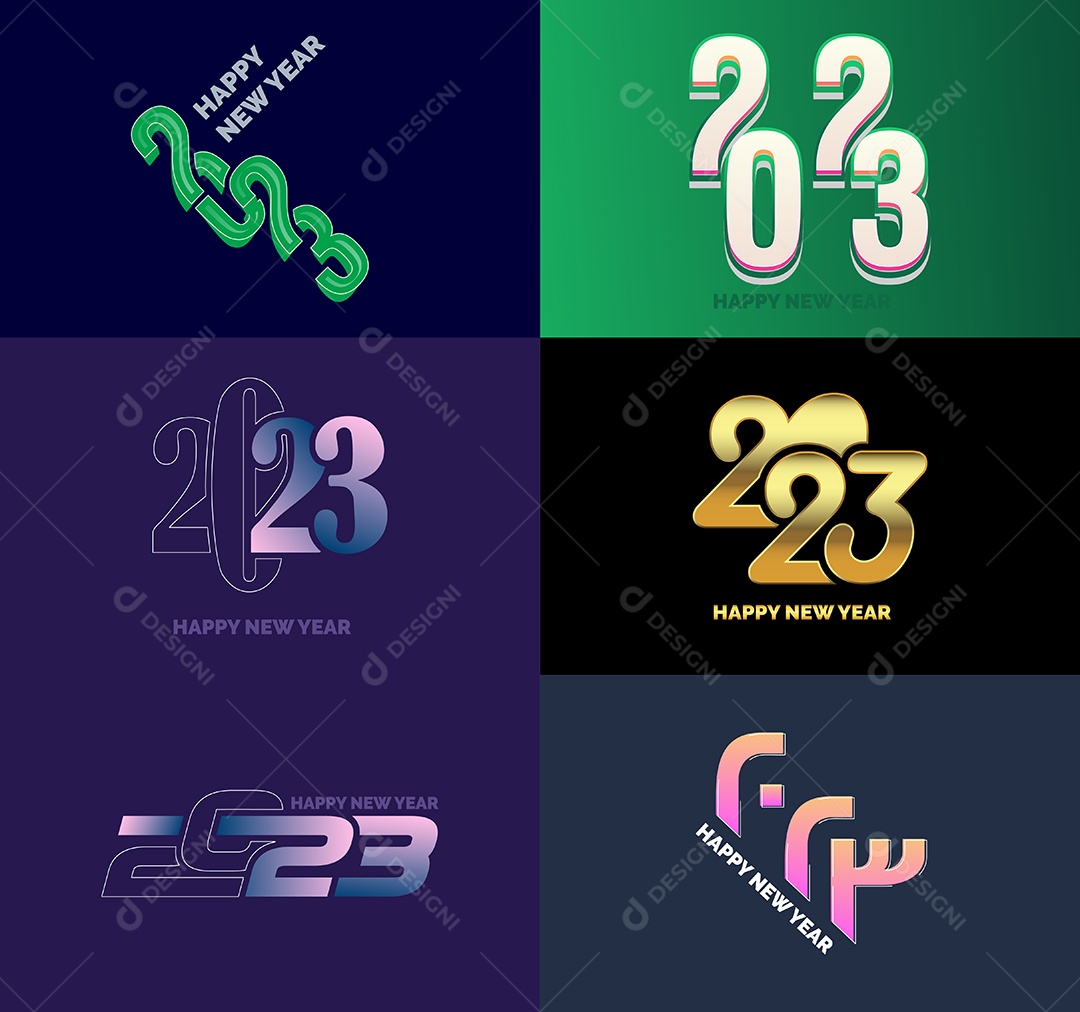 Símbolos de Feliz Ano Novo de 2023 Vetor EPS
