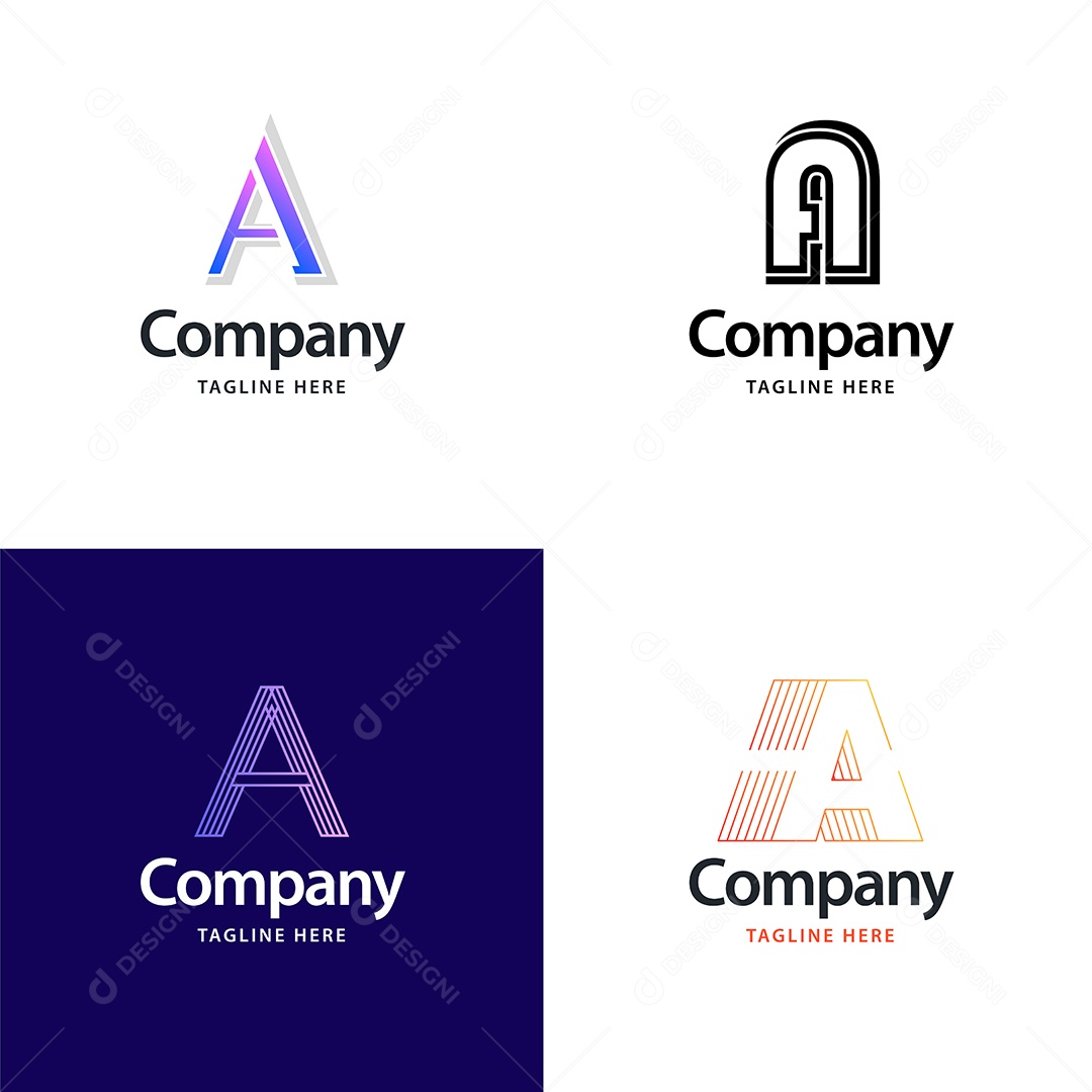 Logo A Personalizada Logotipos Modernos Vetor EPS