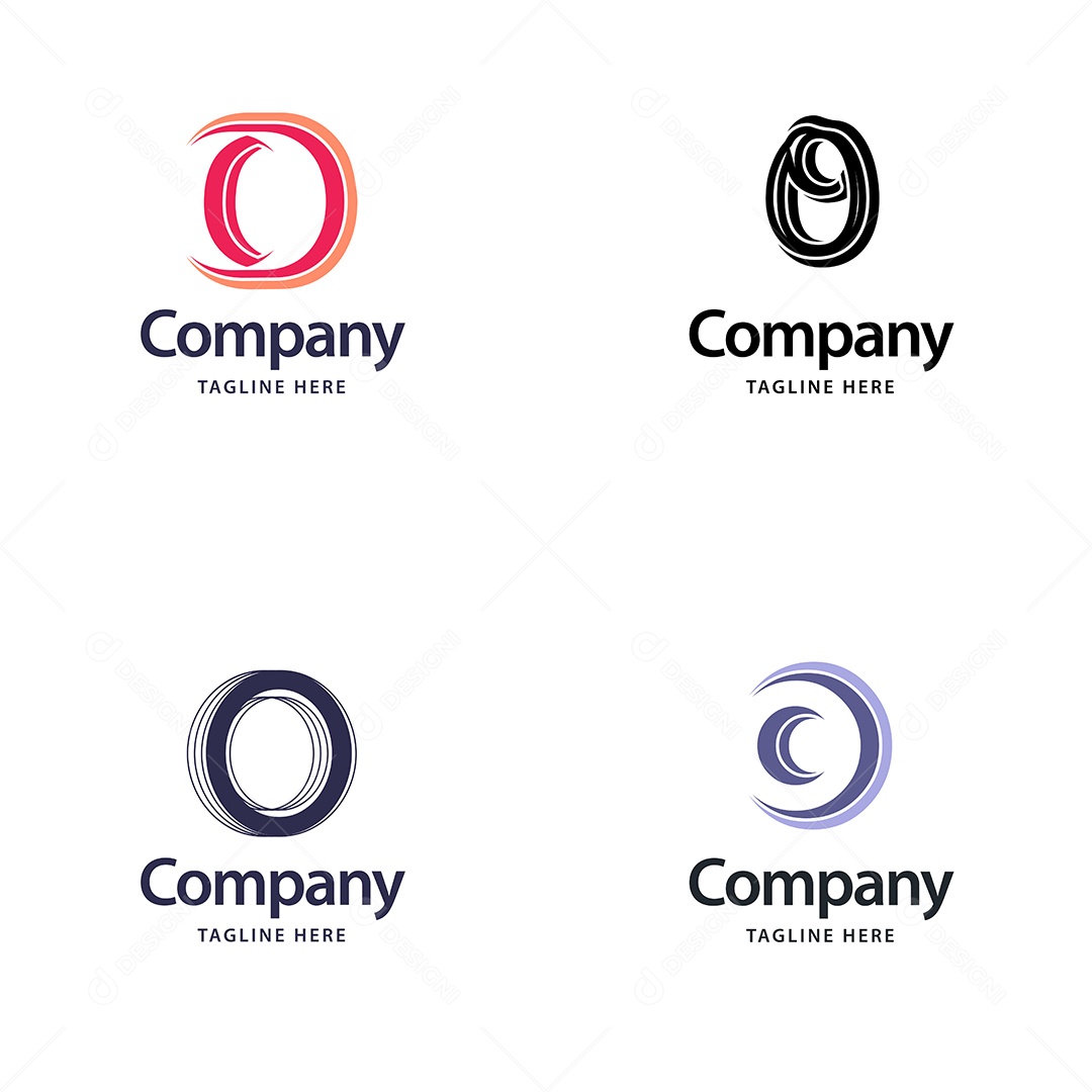 Logo O Personalizada Logotipos Modernos Vetor EPS