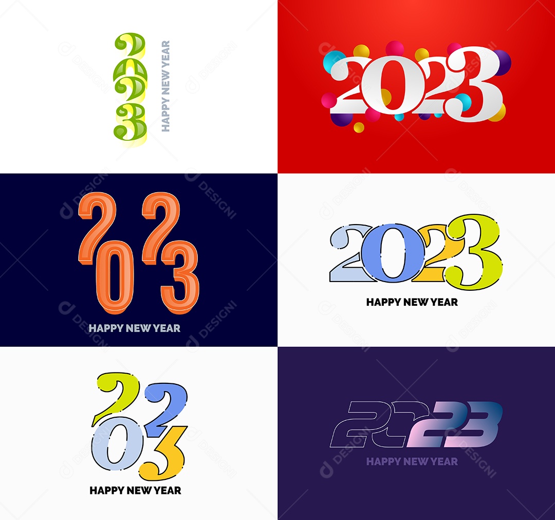 Símbolos de Feliz Ano Novo de 2023 Vetor EPS