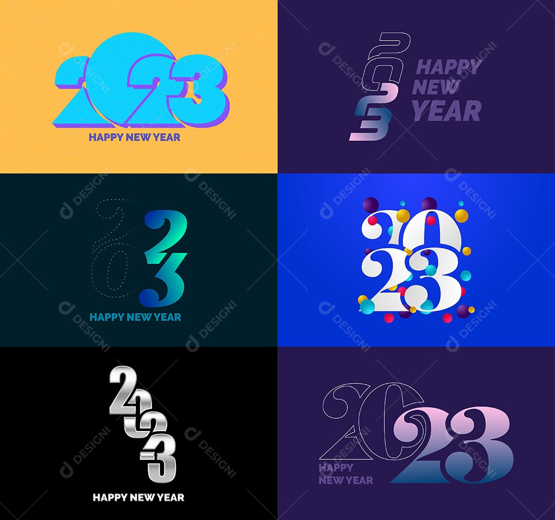 Símbolos de Feliz Ano Novo de 2023 Vetor EPS