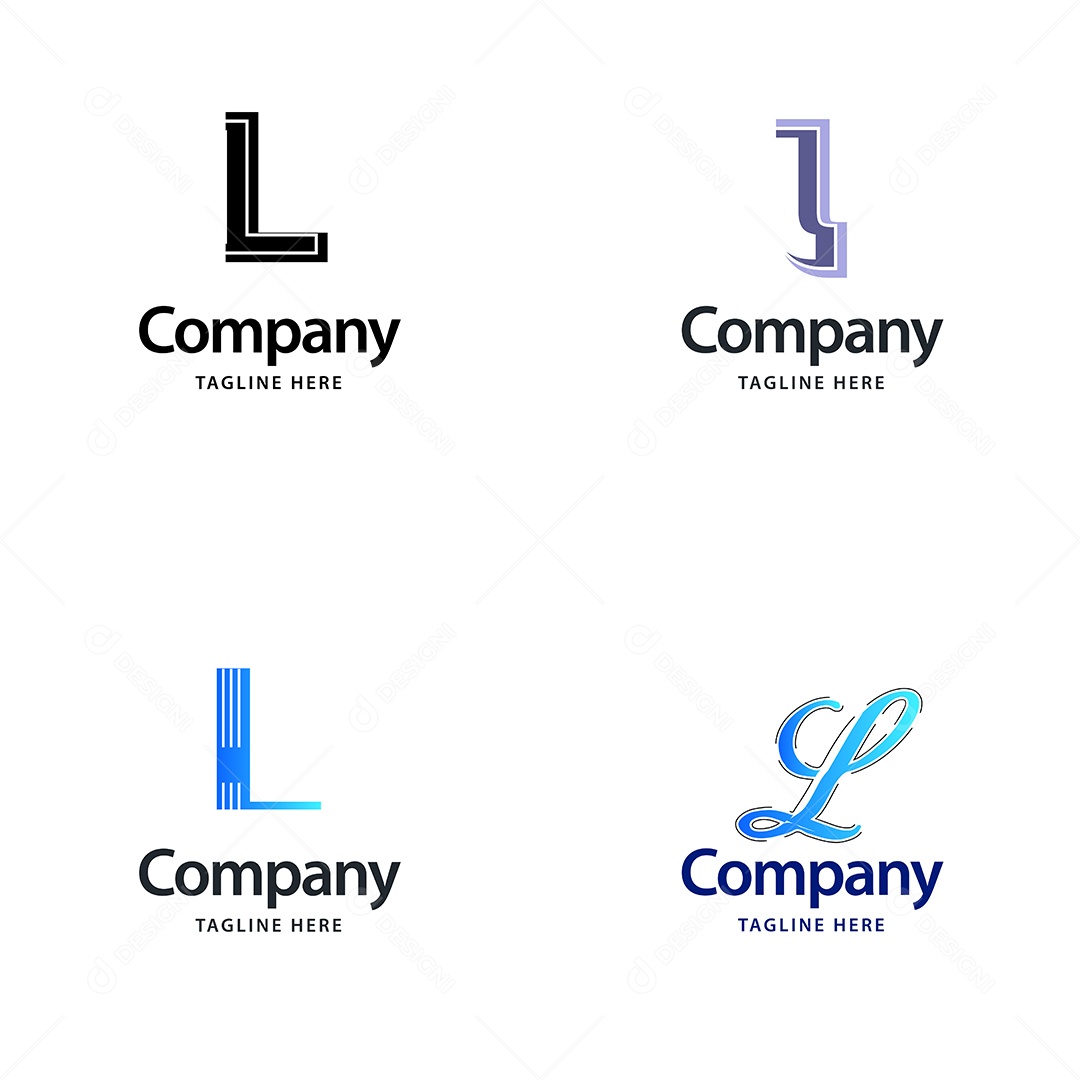 Logo L Personalizada Logotipos Modernos Vetor EPS